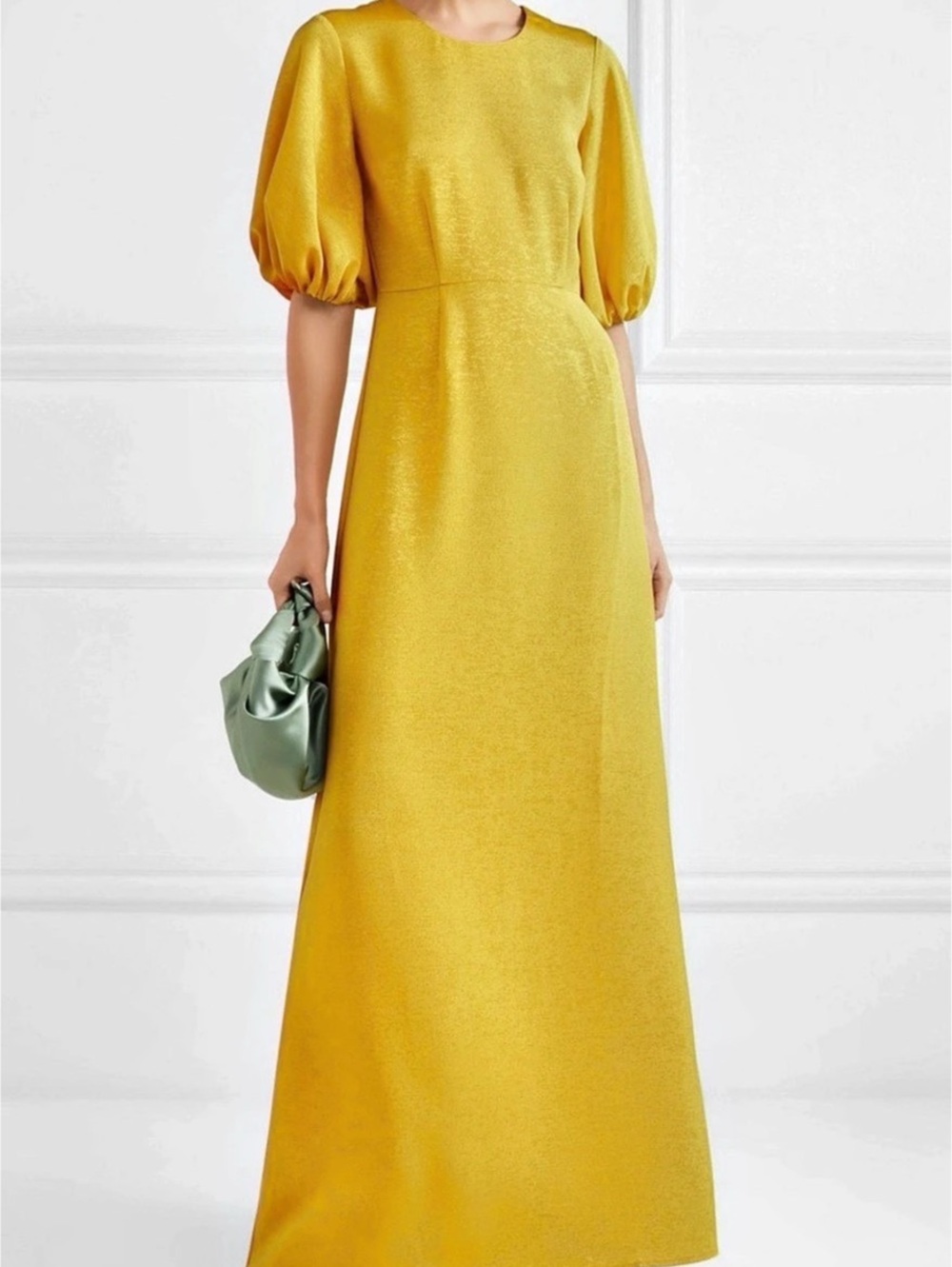 Stine Goya Delia Metallic Woven Maxi Dress Marigold Like New